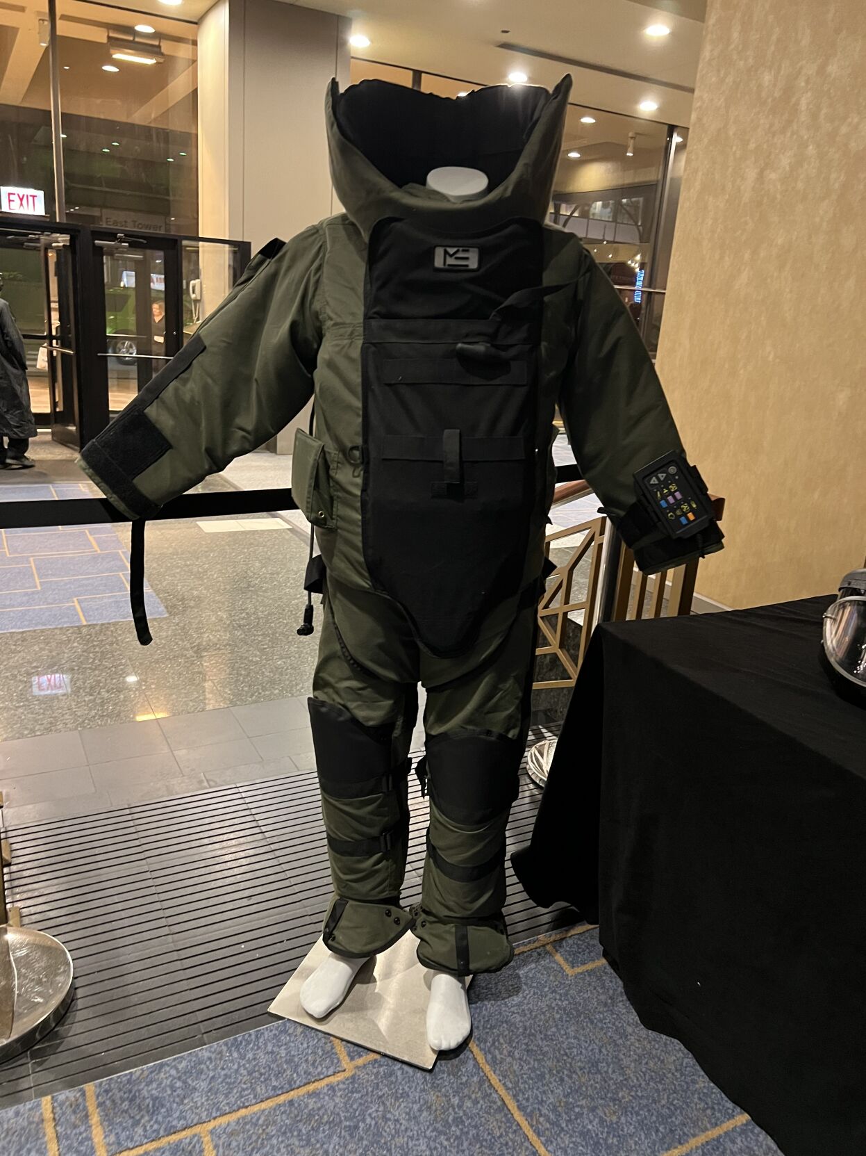 A bomb suit on display at the True Blue Event November 5.